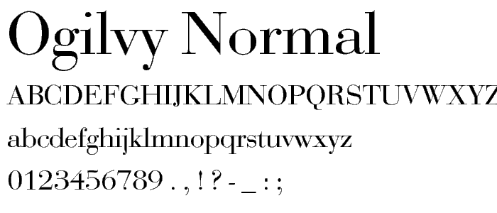 Ogilvy Normal font